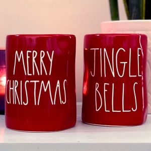 RAE DUNN MERRY CHRISTMAS JINGLE BELLS CANDLE SET